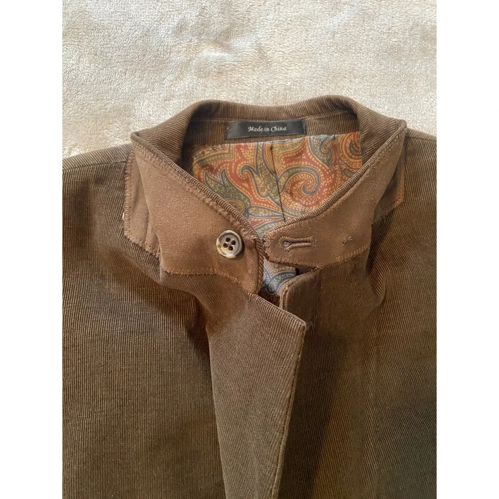 Lauren Ralph Lauren Blazer 44L Brown Corduroy Sport Coat Elbow Patches Preppy